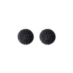 EARRING CANOPLE WITH GRAPHITE RHINESTONES