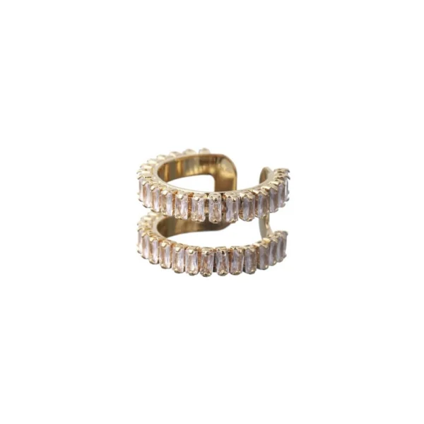 EAR CUFF AND MULTIFUNCTIONAL ZIRCONIA GOLD RING