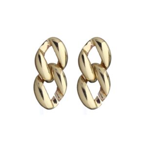 MEDIUM EARRING POLISHED ELOS VINTAGE GOLD