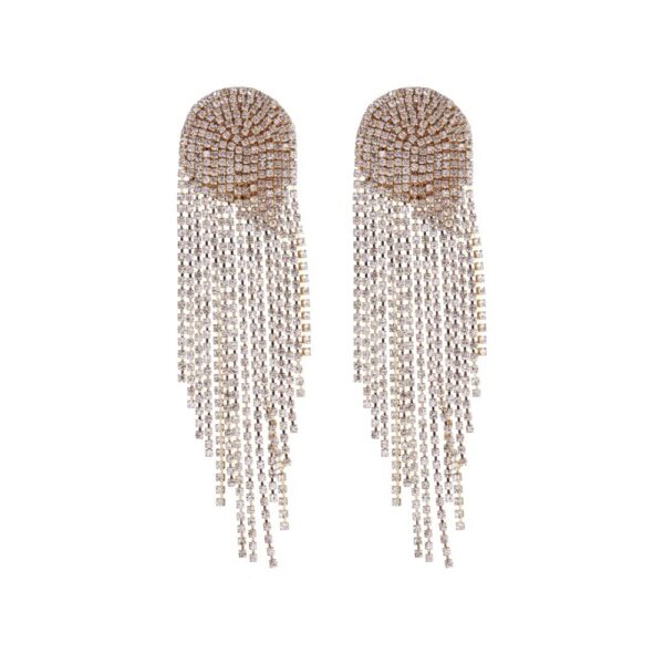 Long golden studded earrings