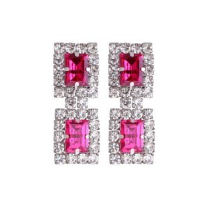 MAXI EARRING PINK CUTTED STONE