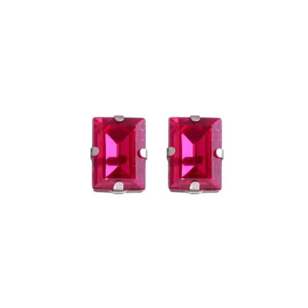 SMALL EARRING PINK CHAPED STONE