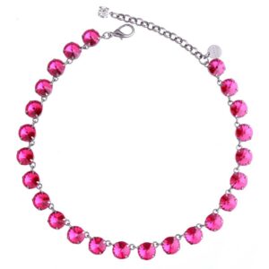 ROUND NECKLACE PINK CUTTED STONE