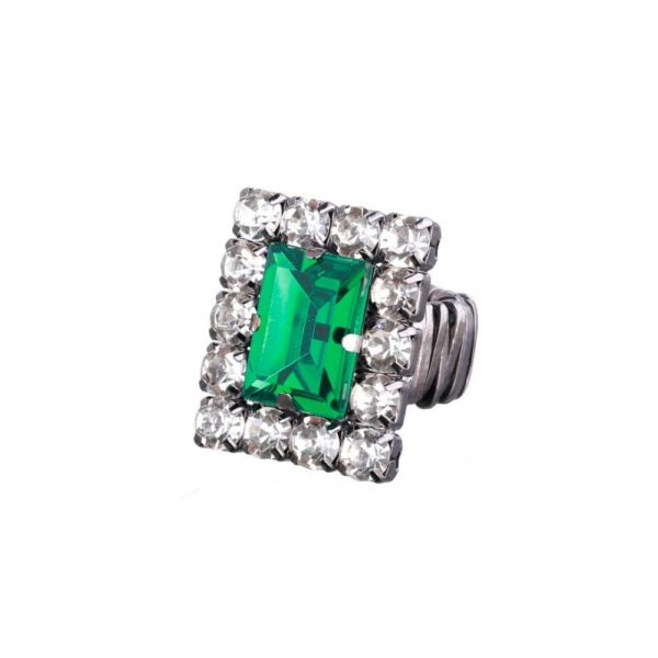 GREEN RING CUTTON STONE