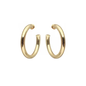 GOLD RING EARRING VINTAGE POLISHED ESSENTIAL