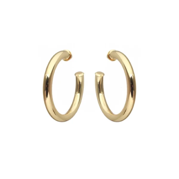 GOLD RING EARRING VINTAGE POLISHED ESSENTIAL