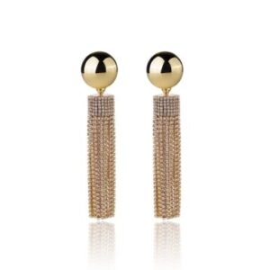 EARRING CANOPLE WITH FRINGES VINTAGE GOLD