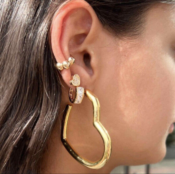 Heart shaped hoop earrings