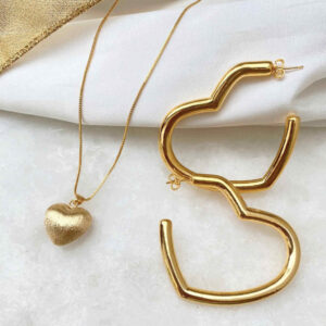 Heart shaped hoop earrings