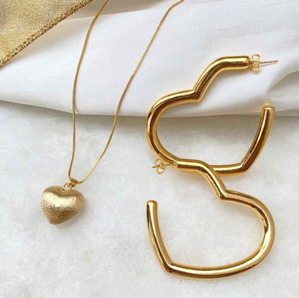 Heart shaped hoop earrings