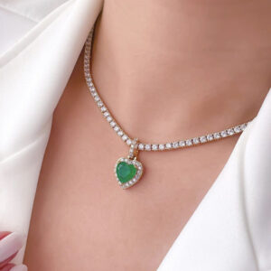 Riviera necklace with heart pendant.