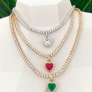 Riviera necklace with heart pendant